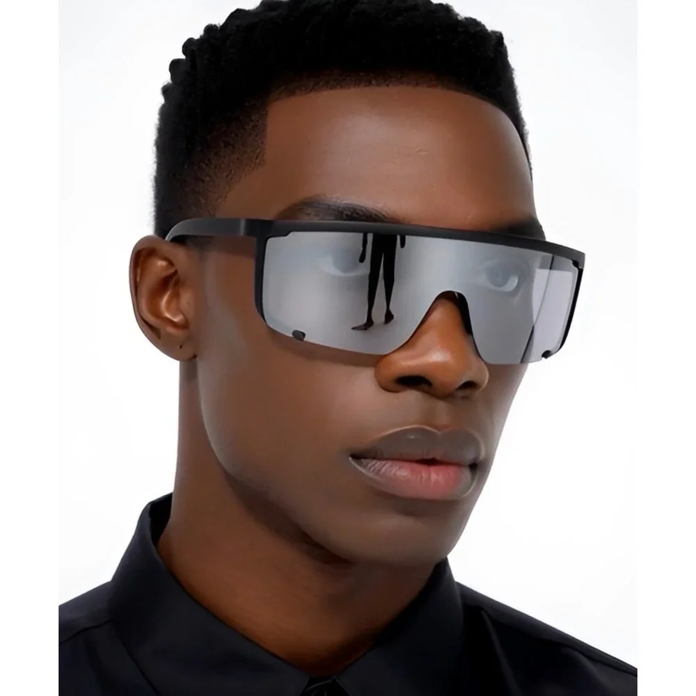 Shield Sunglasses Oversized Mirrored Lens UV400 Protection Sport Ski Driving New